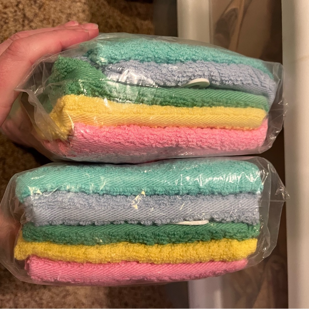 New Kohl’s 10 dish cloths, 10 hand towels pastel cotton kitchen spring colors